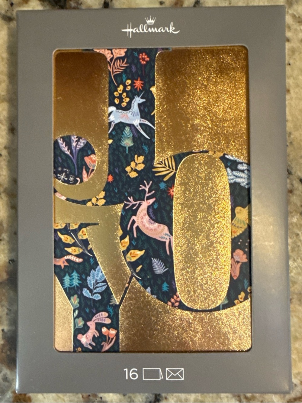 Hallmark Gold & Navy '90' Decorative Greeting Card Set
